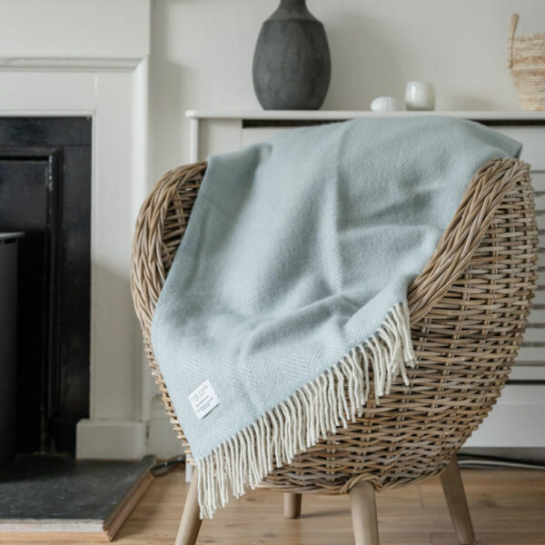 Melton Throw, Duck Egg Blue