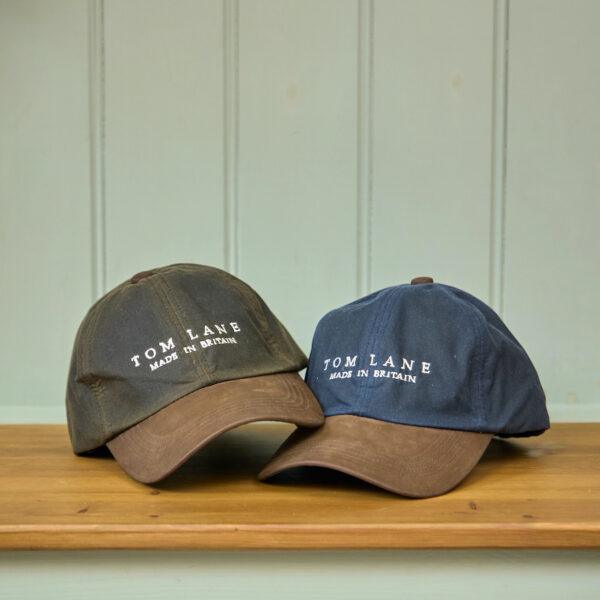 wax cotton baseball cap olive leather peak