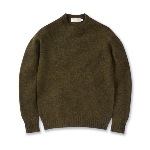 Shetland Crew Neck Jumper - Forest
