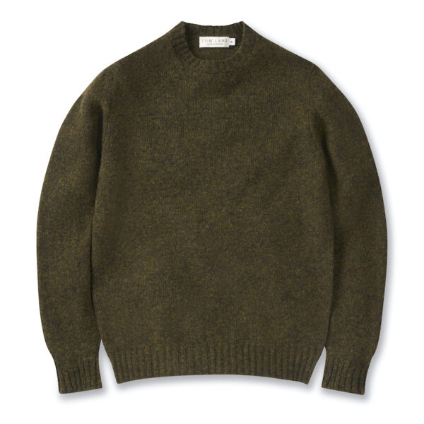 Shetland Crew Neck Jumper - Forest