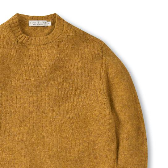 Shetland Crew Neck Jumper - Cumin