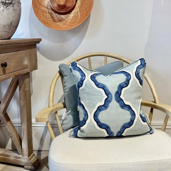 Ruffled cushion – Duck Egg