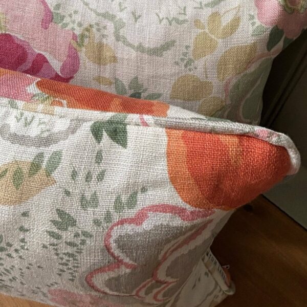 Floral Cushion - Tangerine