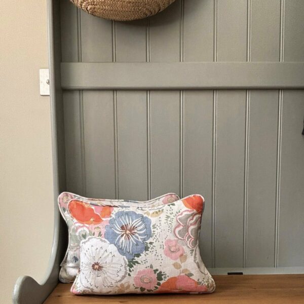 Floral Cushion - Tangerine