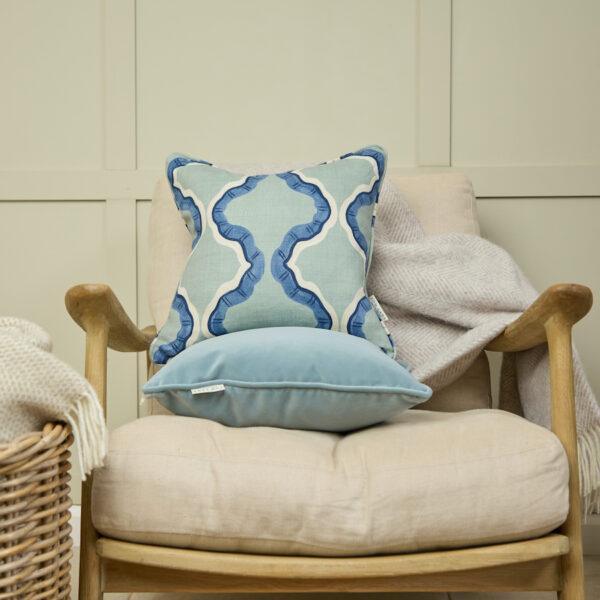 Velvet cushion - Duck Egg Blue