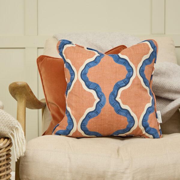 Ruffled cushion - Burnt Orange