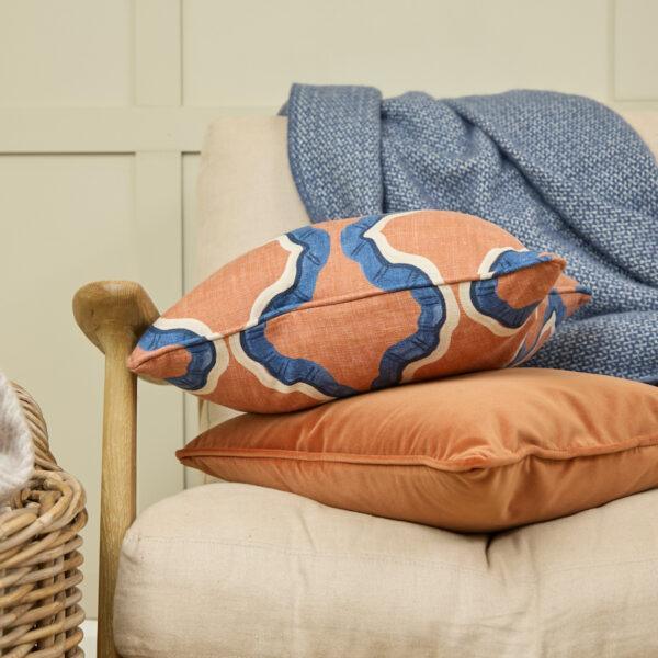 Ruffled cushion – Burnt Orange