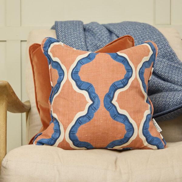 Ruffled cushion - Burnt Orange