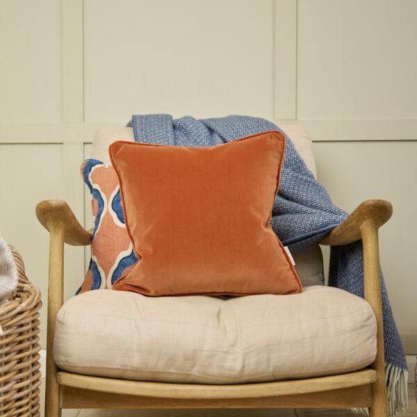 Velvet cushion - Burnt Orange