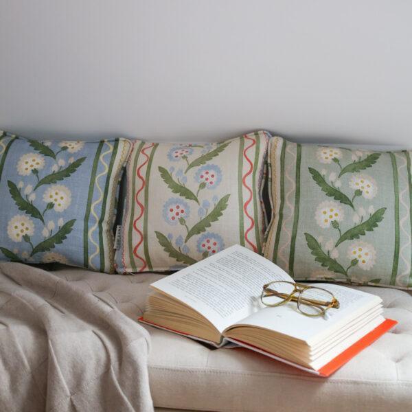 Polly Stripe Cushion - Lakeside