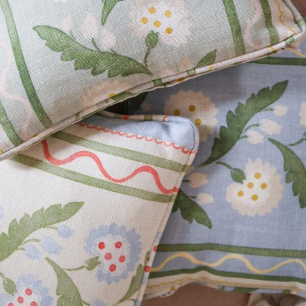 Polly Stripe Cushion - Lakeside