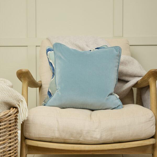 Velvet cushion - Duck Egg Blue