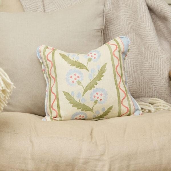 Polly Stripe Cushion - Lakeside