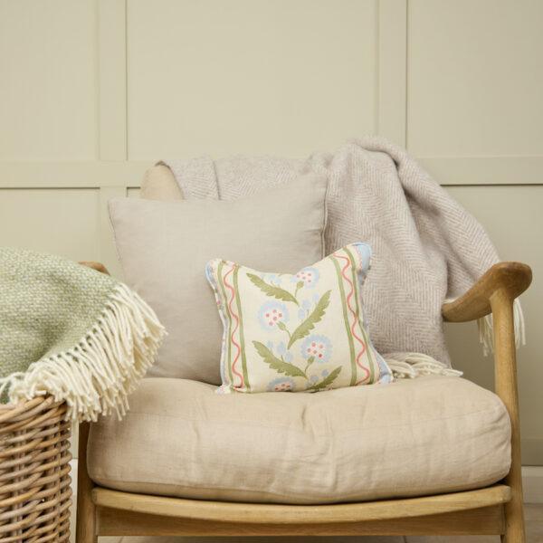 Polly Stripe Cushion - Lakeside
