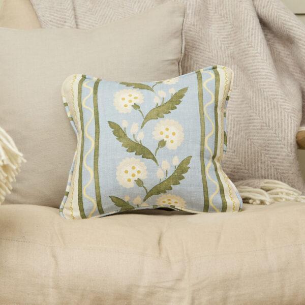 Polly Stripe Cushion - Cameo Blue