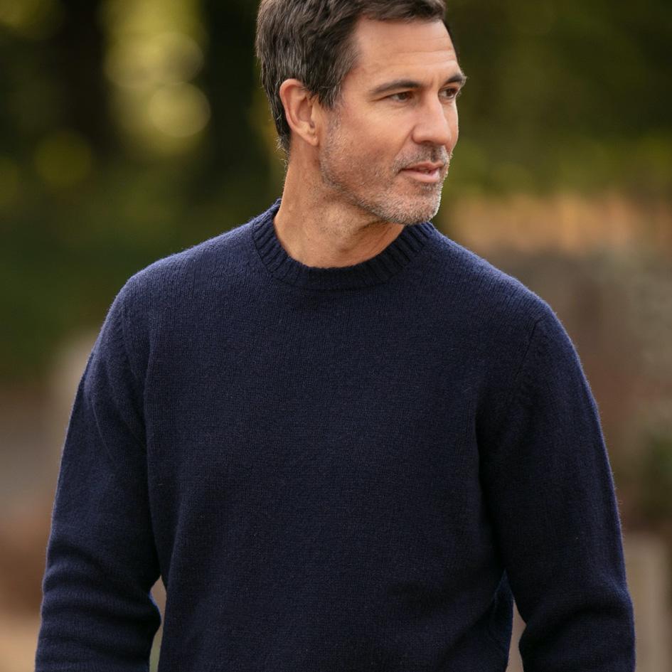 Shetland Crew Neck Jumper – Navy Shetland Crew Neck Jumper – Navy
