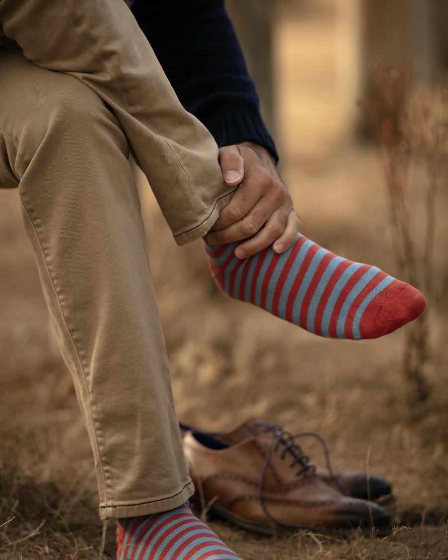 Petrol & Orange cotton socks Petrol & Orange cotton socks