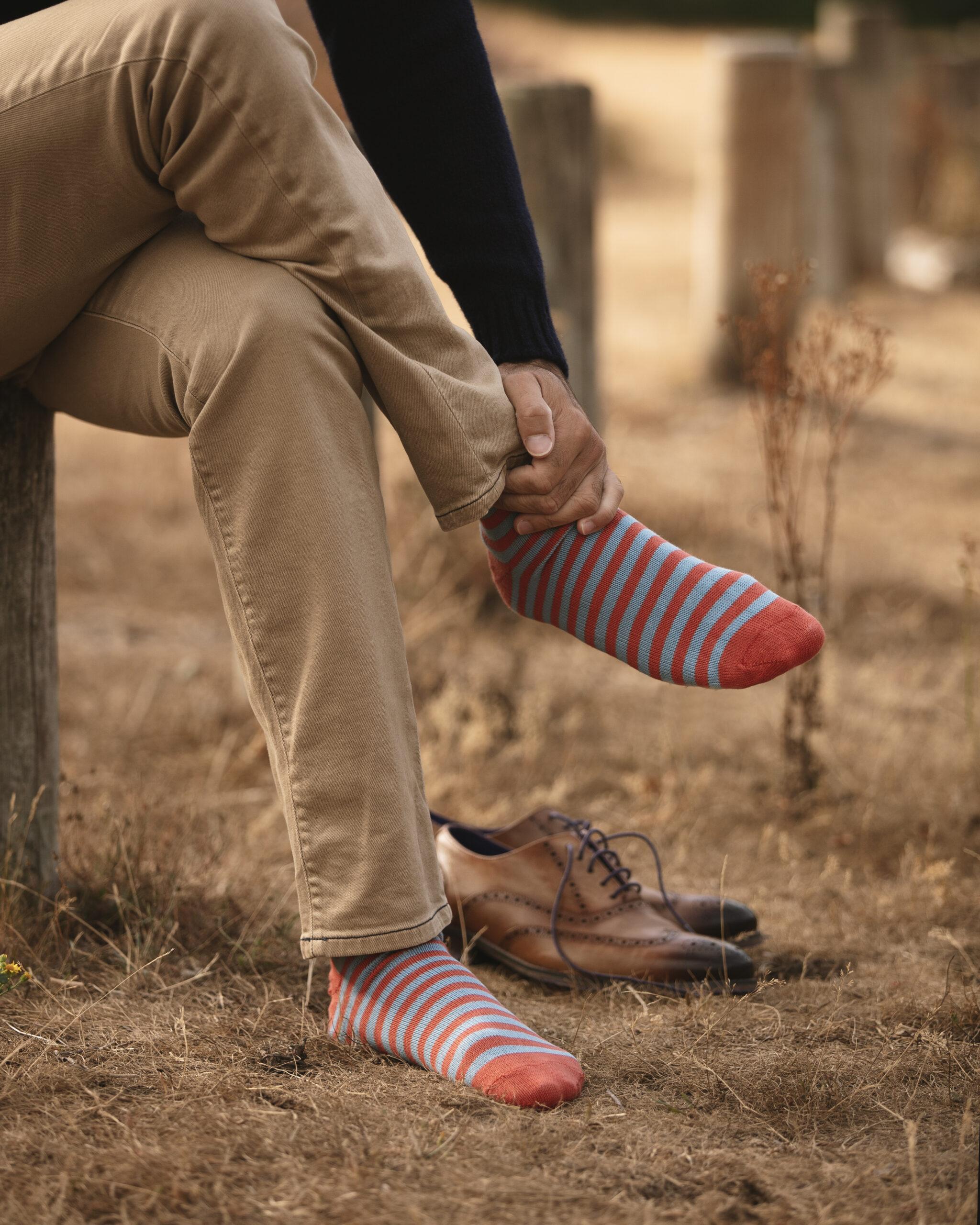 Petrol & Orange cotton socks Petrol & Orange cotton socks