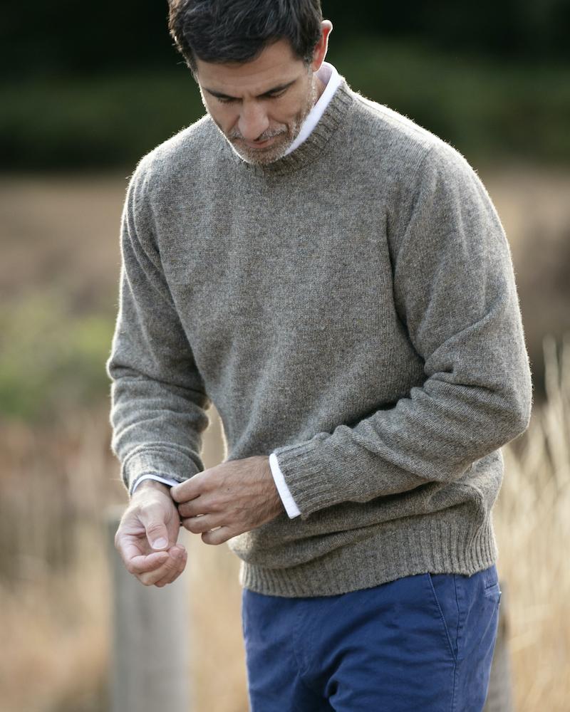 Shetland Crew Neck Jumper – Oyster Shetland Crew Neck Jumper – Oyster