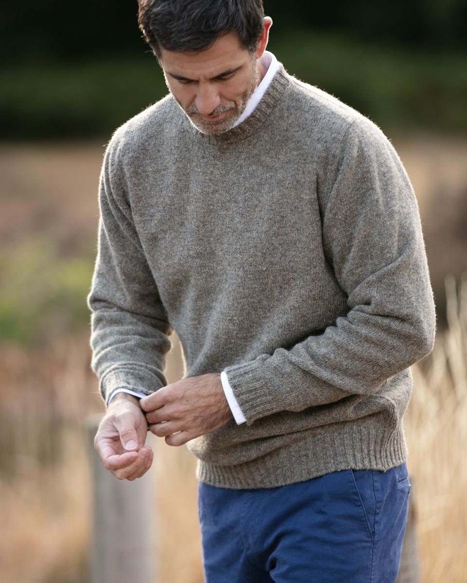 Shetland Crew Neck Jumper – Oyster Shetland Crew Neck Jumper – Oyster