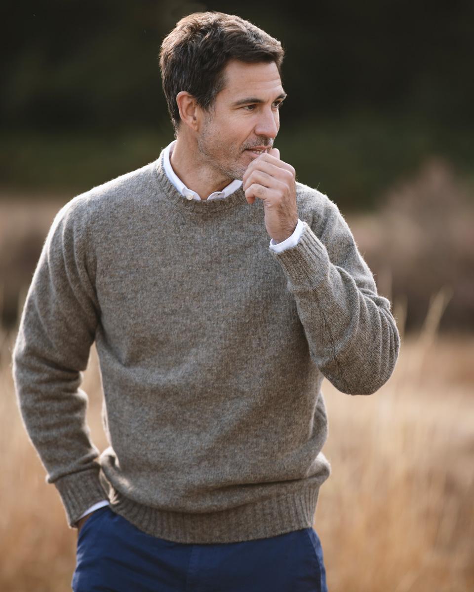 Shetland Crew Neck Jumper – Oyster Shetland Crew Neck Jumper – Oyster