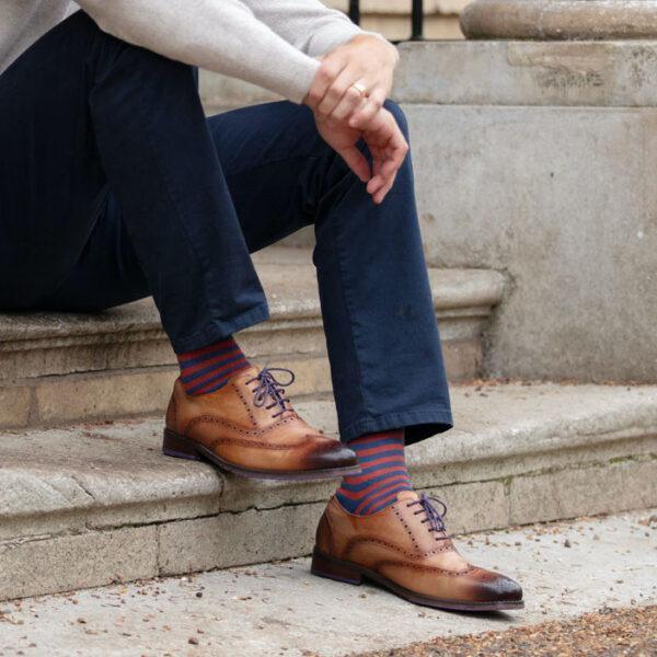 Oxford & Terracotta cotton socks
