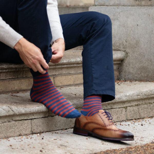 Oxford & Terracotta cotton socks