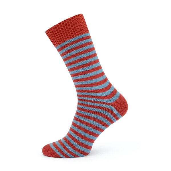 Petrol & Orange cotton socks