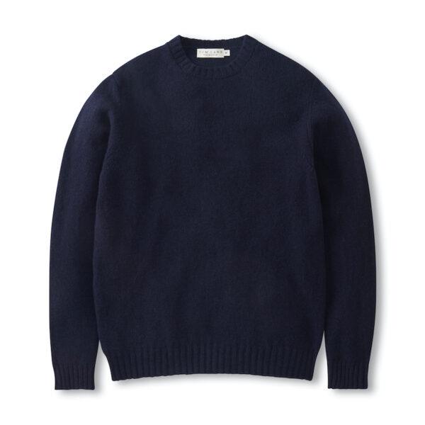 Shetland Crew Neck Jumper - Navy