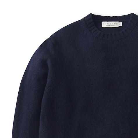 Shetland Crew Neck Jumper - Navy
